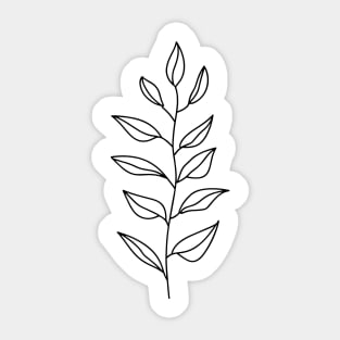 Plant Leaves With it's Trunk (Black) Sticker